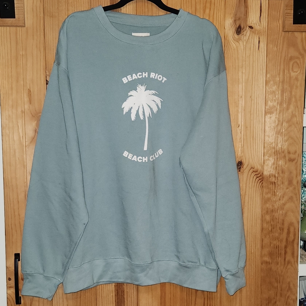 Beach Riot The Beach Club Oversized Sweatshirt in Surf Spray Size Large